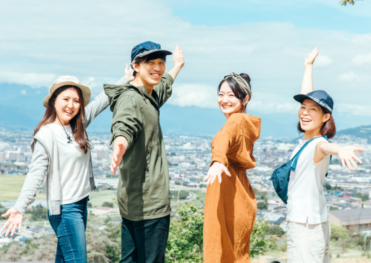 友だち同士での旅行写真